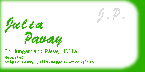 julia pavay business card